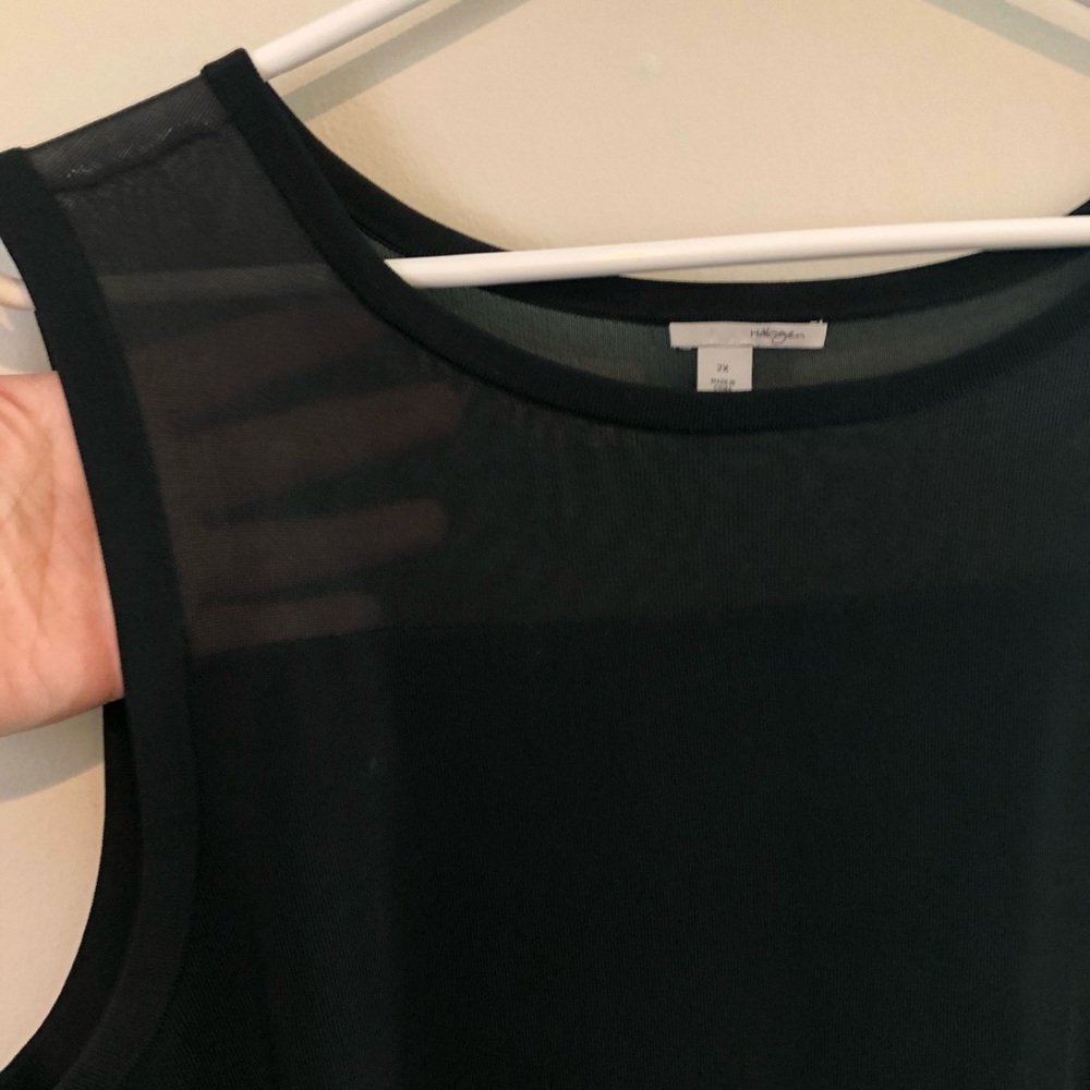 Halogen sheath dress with mesh panels